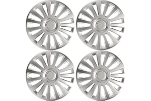 SAKURA Versaco Car Wheel Trims LUXURY16 - Silver 16 Inch 15-Spoke - Boxed Set of 4 Hubcaps - Includes Fittings/Instructions