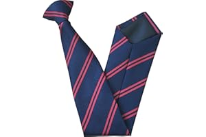 Great British Tie Club Clip On Double Stripe School Ties (Colour & Size Variations)