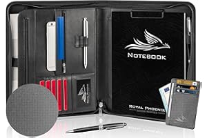 Royal Phoenix® Business Schreibmappe A4 'Falcon' - Hochwertige Businessmappe mit Reißverschluss - inkl. Kreditkartenetui + weiteren EXTRAS - Dokumentenmappe aus hochwertigem Kunstleder Anthrazitgrau