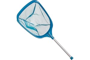 U.S. Pool Supply Professional Spa, Hot Tub, Pool Hand Leaf Skimmer Net with 12" Aluminum Pole - Deep Ultra Fine Mesh Netting Bag Basket, Clean the Finest Debris - Pond Small Kid Kiddie Inflatable Pool