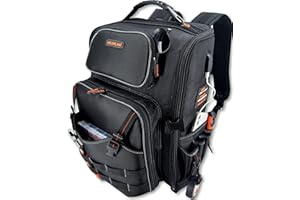 WELKINLAND Full-Open Tool Backpack for Men - Electrician Bag with Multiple Compartments