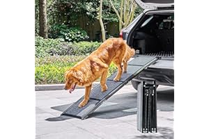 CO-Z 160×44 cm Rampe pour Chien Voiture Pliable Capacité 90 kg Surface Antidérapante Escalier Rampe D'accès Voiture pour Chiens Portable pour Animaux Grand Chien Chat Intérieure Extérieure