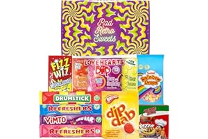 RAD RETRO SWEETS Sweets. Retro Sweets Hamper Gift Box. Present for Christmas, Stocking Filler, Happy Birthday, Thank You, Get Well Soon.