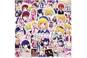 CANVERLENS Oshi no Ko Anime i fajne naklejki 50 sztuk | naklejki dla dorosłych, na samochód, laptop, butelki z wodą, naklejki dla nastolatków, urocze naklejki