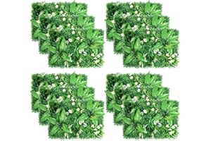 ANMINY 12Pcs Trellis Fence Panels 24×16 inch Boxwood Fake Grass Graden Trellis Panels Ivy Fence Screening Wall Grid Garden Screening Backdrop Wall Decorations,Pattern#3