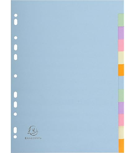 Divisori Neutri Elba – Cartoncino Colorato Da 450 G/m², 6 Tasti, Formato A4, Frontespizio Personalizzabile