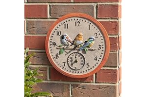 PFLANZEN-KÖLLE Smart Garden Outside In Birdwood Thermometer & Wall Clock
