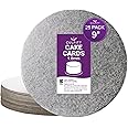 Culpitt 9" Cut-Edge Round Boards, 25 Pack, Cake Decorating Wedding Support Cards 1.8 mm, 9-Inch, Silver - Packs of 25