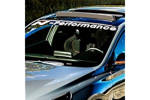 ‎PRINTATTACK P041 | N Frontscheibenaufkleber | 120 cm x 12 cm | Performance Aufkleber | Scheibendekor | Frontscheibe | Decal | Rot Schwarz Carbon Weiß Grau (Schwarz/Glanz)