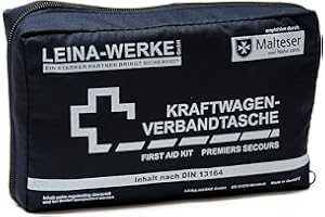 Leina-Werke 11001 Kit di Pronto Soccorso per Veicoli a Motore Compatto Senza Velcro, Blu/Bianco
