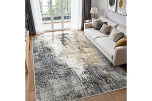 BEIMO Tappeto Salotto Pelo Corto, Moderno Tappeto Camera Da Letto, Tappeti Antiscivolo Lavabile, Tappeti Astratto per Cameretta, Soggiorno, Sala, Scendiletto, Grigio, 120x170cm