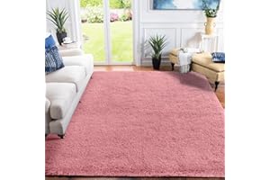 XSIVOD hochflor Wohnzimmer Teppich, Schlafzimmer Bettvorleger, Moderner zottelig flauschig weich Teppiche für Kinderzimmer Anti-Rutsch Unterseite waschbarer, 200x300 cm, Erröten