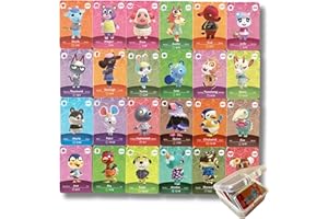 PEMY Lot de 24 Mini Cartes NFC Compatibles Animal Crossing New Horizons, Compatibles avec Nintendo Switch, New 3DS, Wii U - Villageois Rares avec Boîte de Rangement Série 5#425-#448