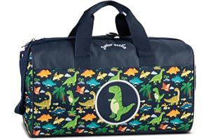 RAGUSA-TRADE Kindertasche Sporttasche Reisetasche Dinosaurier Dino, Jungen Mädchen Kinder, blau, 38 x 22 x 20 cm, 12 Liter