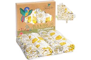 ‎TABALINO Tabalino® Wonderfully Soft Bamboo Muslin Nappies / Burp Cloths - 80 x 80 cm - Pack of 4 - Set comes with a Free Comfort Blanket - Double Woven Boys’ & Girls’ Baby Muslin Nappies / Cloth Nappies / Molton - 30% Cotton