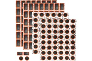 CHENEVER 192 Toppe per Pneumatici per Bici, Toppe per Pneumatici per Bici 96 Toppe Quadrate + 96 Toppe Tonde Toppe in Gomma Colla per Riparazione Pneumatici Auto per Bici