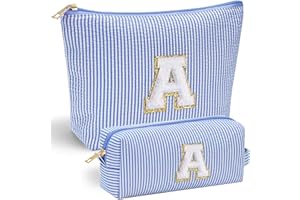 Parima Birthday Gifts for Women Personalized Makeup Bag Cosmetic Bag Travel Toiletry Bag Gifts for Teacher Girlfriend Bridal Shower Preppy Stuff for Teen Girls 15 14 13 Year Old Girl Gifts Blue A