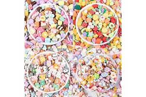 TOKANEIT 100Pezzi Ornamenti Flatback in Resina Sintetica, Cute Slime Charms, Carino Slime Charms Set, Ciondoli Slime Assortiti per Accessori Artigianali, Scrapbooking, Custodia per Telefono