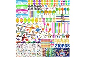 POWLYB POWBLY 210 Pezzi Giocattoli Gadget Festa Compleanno, Pinata Assortiti Regalo Bambini,Party Oggetti Accessori Set, Bambini Regalini Premi Carnevale Fine Festa Compleanno Loot Bag