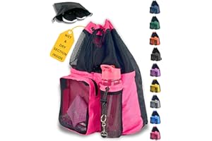 JIMJOOS Drawstring Mesh Swimming Bag - 25L Waterproof Swim Bag with Wet/Dry Compartment, Multifunctional Sports Backpack for Kids, Adults, Swimming, Surfing, Beach, Gym