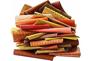 LA GARZARARA Esclusiva Selezione di Ritagli di Pelle, 0,500 kg., Misura Minima è di 10x15 Cm, Mix Casuale, Stampe, Lamine, Fantasie e Morbidezze Varie, (Giallo, Oro ed Arancio, 500)