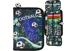 Theonoi Federmäppchen Federtasche Federmappe Mäppchen Etui 2 Fach Doppeldecker Schüleretui Stifteetui GEFÜLLT