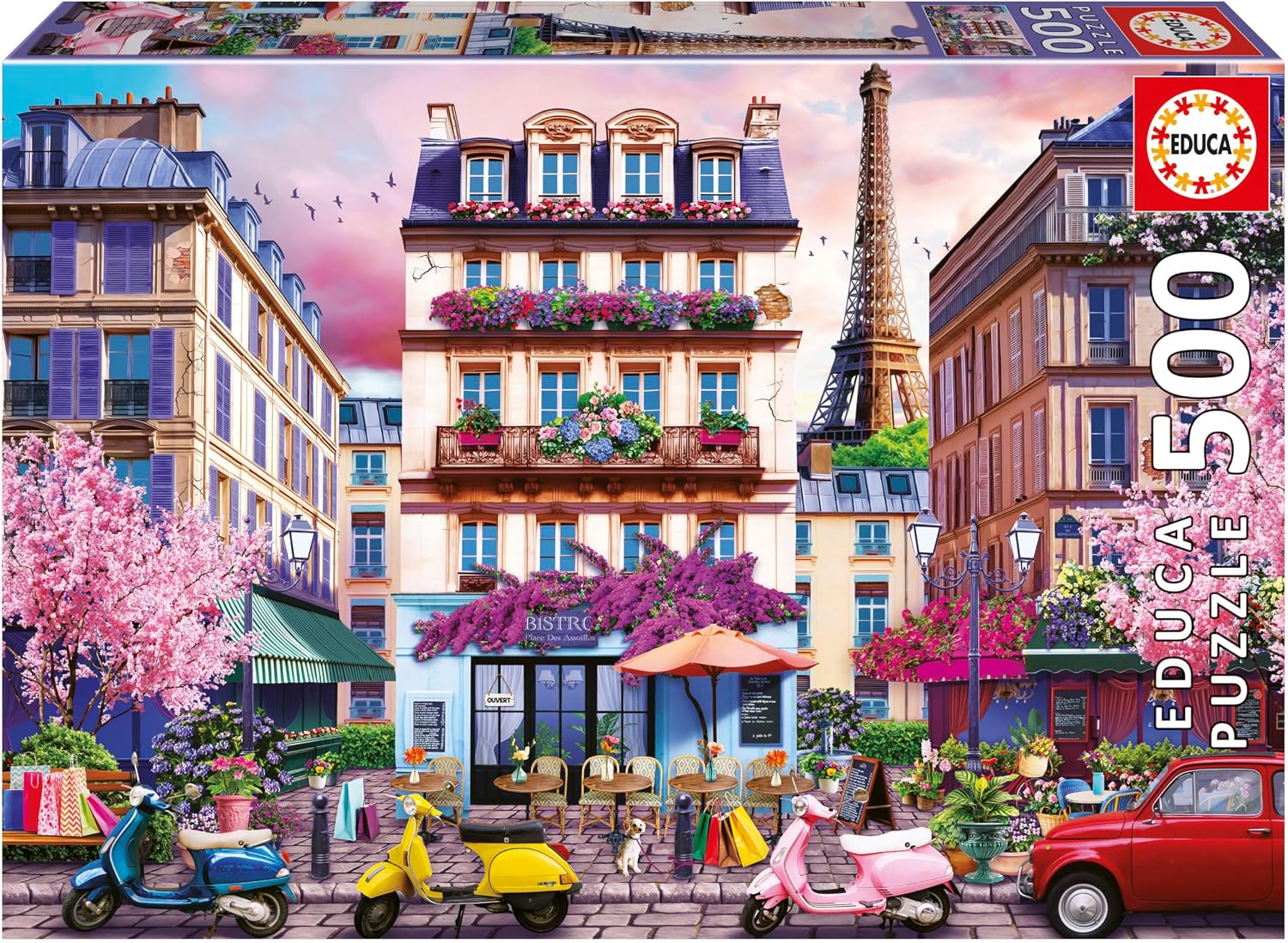 Educa - Puzzle Infantil de 500 Piezas | Distrito de Compras de París | Medidas: 48 x 34 cm | A Partir de 11 años (20548)