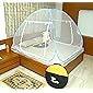 Evafly Mosquito Net Polyester Foldable,Double Bed, Queen Size Bed 2Side Door Maskito net- Blue