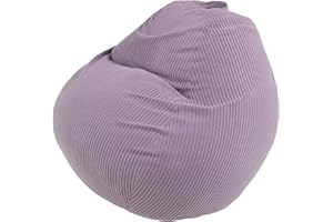 Bananair Pouf Poire en Velours Côtelé – Doux, Confortable, Facilement Transportable & Housse Lavable – Gros Pouf Salon/Chambre pour Adulte, Ado, Enfant (105 x 85 cm, Violet Parme)