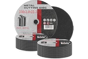 INSTALGURU 25x Disco de Corte Metal 230 mm x 22,2 x 2,0 mm Acero Metálico INOX Hierro Chapa Discos Amoladora Angular Herramientas Eléctricas