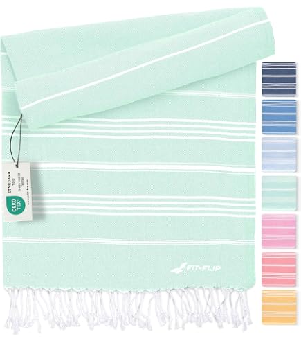 Set De 2 Foutas En Coton Bio 95x180 Cm - Absorbant, Séchage Rapide, Pour Plage, Sauna, Yoga