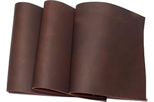 HAPPER STUDIO Rindsleder. Stärke 2mm. Pull-Up, Crazy Horse gewachstes Leder. A4 x 3 Stücke (Braun)