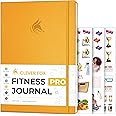 Clever Fox Fitness Journal PRO – Workout Planner with Meal Planner & Habit Tracker – Exercise Log Book – Fitness Planner, 6 Months (Amber Yellow)