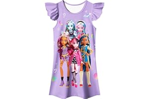 Aepotumn Girls Monster Nightdress Nightwear Long Sleeve Nighties Sleepwear Dress for Girls
