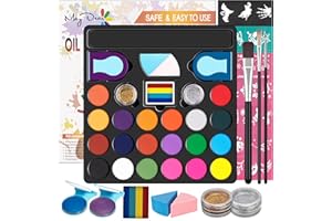 Maydear Oil Based Face Painting Kit for Kids Adults, Face and Body Paint Kit 20 Colors Non-Toxic Paints Safe for Sensitive Skin, Professional Face Paint Palette