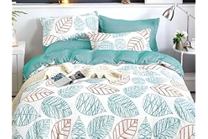 Etrexonline Juego de Funda Nórdica 4 Piezas Cama 180 Microfibra Suave Transpirable - 1 Funda Edredón 260x240 cm, 1 Bajera 180x200+28 cm y 2 Fundas de Almohada 50x100 cm (Hoja Verde)