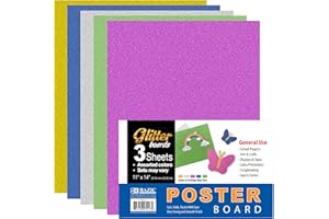BAZIC PRODUCTS BAZIC Poster Board Glitter Color 11" X 14", Sparkling Colored Poster Board Paper for Christmas Wedding Birthday Craft Project (3/Pack), 1-Pack