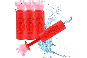 L + H WORLD 4X Peppa Pig Wasserpistole Wasserspritzpistole | Spritzpistole Peppa Wutz aus Schaumstoff im Set | Wasser-Kanone Water Gun f. Groß u. Klein in Premium Qualität | Wasserspielzeug ideal für Kinder