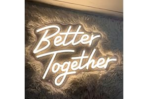 KAEGORT Neon Wall Better Together, 40 x 30 cm LED Neon Decoración Neon Led Flexible Neon Especial letrero luminoso para dormitorio, boda, cumpleaños, fiestas, decoración (alimentado por USB, con accesorios)