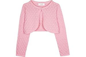 Bolerose Filles Manche Longue Boléro Tricots Pointelle Enfants Cardigan