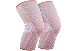 KGONE 2 Pack Knee Support Brace for Women, Compression Knee Sleeve for Arthritis, Joint Pain, Pain Relief, Meniscus Tear, Injury Recovery, Fitness, Running, Work Out, Gym, Hiking, Sports