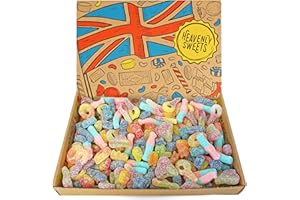 Boîte à bonbons végétaliens - Cadeau d'anniversaire pour elle et lui Cadeau de fête des mères - 850g de bonbons à choisir - Impressionnante sélection de bonbons végétaliens dans une boîte rétro