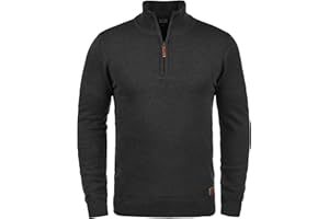 BLEND Robin Maglione Pullover Troyer da Uomo con Collo Alto Stampa