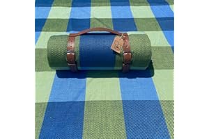 Mh Mediterraneanhabitat Coperta da picnic Impermeabile 200 x 200, Coperta Impermeabile - T Telo per Campeggio da Terra - Telo Pic Nic Bambini - Coperte Pic Nic Impermeabili (Blue e Verd)
