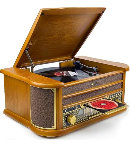 Tourne-Disque Stéréo - Britz - 2x50W- 33/45/78 Tours - USB SD / Bluetooth RADIO FM / Lecteur CD Tourne-Disque Stéréo - Britz - 2x50W- 33/45/78 Tours - USB SD / Bluetooth RADIO FM / Lecteur CD
