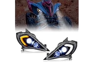 SAUTVS LED Headlights High Low Beam Head Lights Front Lamps DRL Turn Signal Light for Yamaha YFZ 450 YFZ450R YFZ450X Wolverine 450 350 Raptor 250 350 Raptor 700 2006-2022 Accessories (2PCS)