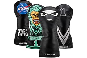 GOOSE GOLF Copri mazze da golf per Driver Legni e Ibridi – Compatibili con tutte le marche Chiusura elastica – Coperture premium – Cappucci con interno morbido e rotella di identificazione – Proteggono le mazze