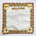 Yasamazing Bride's and New Born Baby Welcome Embroidered kutchi Working Modern Welcome Footprint Handprint Cloth Kanku Pagla Rumal Pack of 1 (Square)