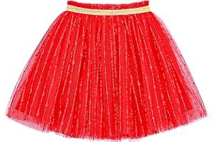 CAMILIFE Bébé Tout-Petit Enfant Fille Jupe Tutu Ciel Étoilé Paillettes Jupe Princesse Mini Jupe Jupe de Tulle Jupe de Ballet avec Taille Élastique Adorable Mode pour Les 2-10 Ans