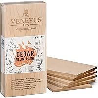 VENETUS-BBQ Grillbretter XL – Kanadisches Zedernholzbrett zum Grillen (6er Set)